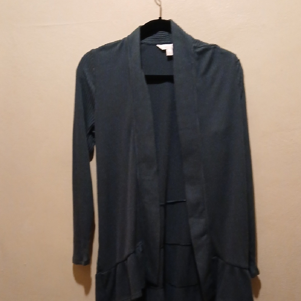 LC Lauren Conrad Women's Open Front Cardigan - Charcoal